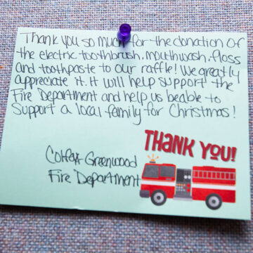 Thank You Notes to Fire Department