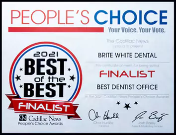 Cadillac news people's choice 2021 finalist for Best Dentist Office